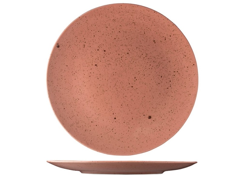 Flacher Teller ohne Rand 30 cm, Lifestyle Terracotta - Lilien