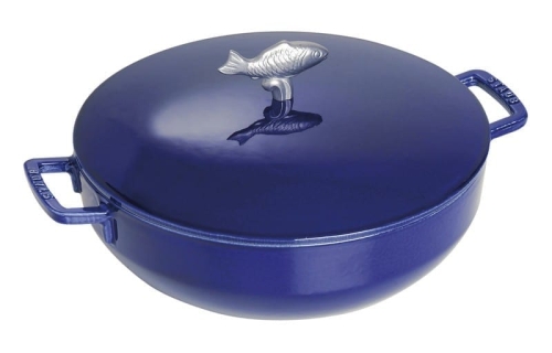 Bouilabaisse-Pfanne aus Gusseisen, 28 cm, 4,65 Liter, Blau - Staub