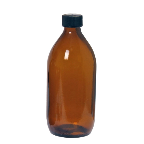 Braunglasflasche mit Schraubverschluss, 500 ml